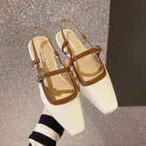 Prenda exterior de verano con puntera y tacones gruesos para mujer